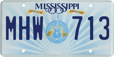 MS license plate MHW713