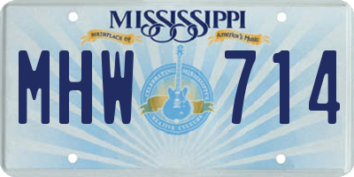MS license plate MHW714