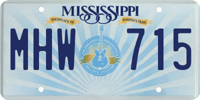 MS license plate MHW715
