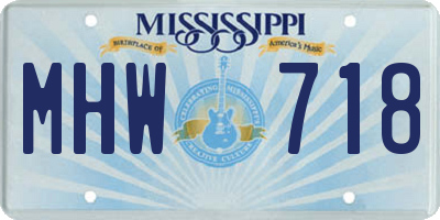 MS license plate MHW718