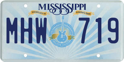 MS license plate MHW719