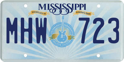 MS license plate MHW723