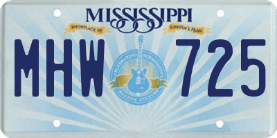 MS license plate MHW725