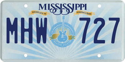 MS license plate MHW727