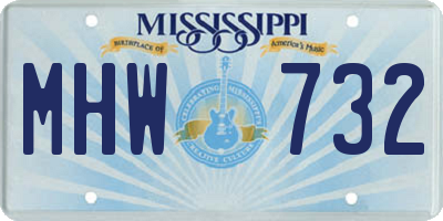 MS license plate MHW732