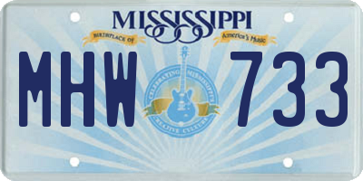 MS license plate MHW733