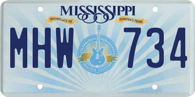 MS license plate MHW734