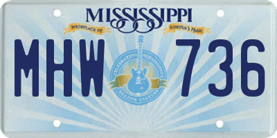 MS license plate MHW736