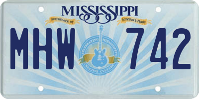 MS license plate MHW742