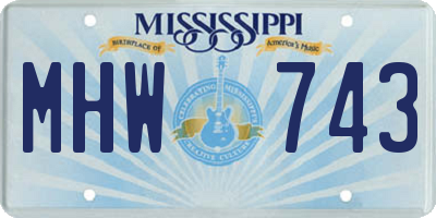 MS license plate MHW743