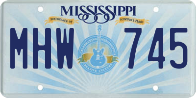MS license plate MHW745
