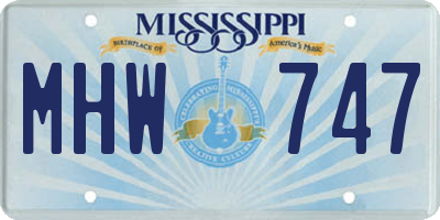 MS license plate MHW747