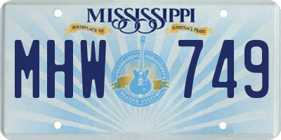 MS license plate MHW749