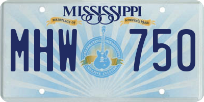 MS license plate MHW750