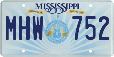 MS license plate MHW752