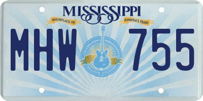 MS license plate MHW755