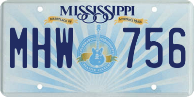 MS license plate MHW756