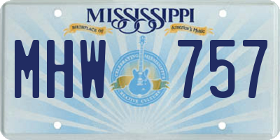 MS license plate MHW757