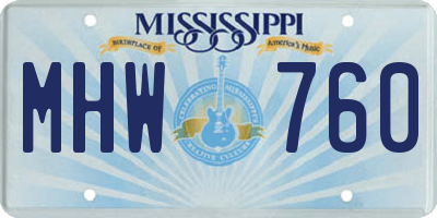 MS license plate MHW760