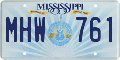 MS license plate MHW761