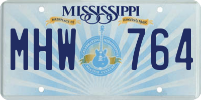 MS license plate MHW764