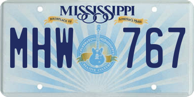 MS license plate MHW767