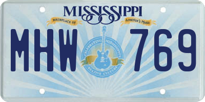MS license plate MHW769
