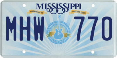 MS license plate MHW770