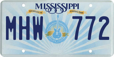 MS license plate MHW772