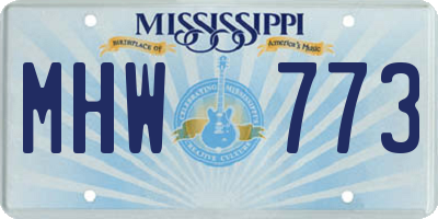 MS license plate MHW773
