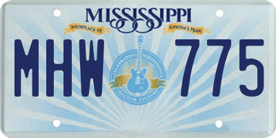 MS license plate MHW775