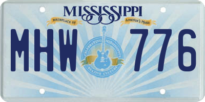 MS license plate MHW776