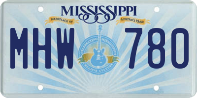 MS license plate MHW780