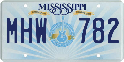 MS license plate MHW782