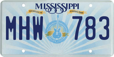 MS license plate MHW783