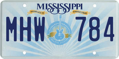 MS license plate MHW784