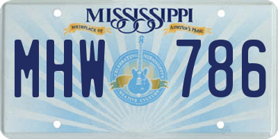 MS license plate MHW786