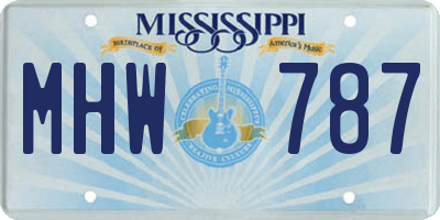 MS license plate MHW787