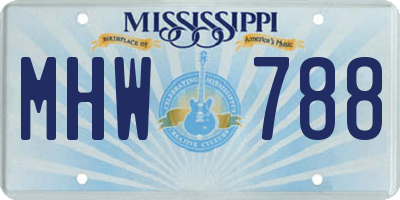MS license plate MHW788
