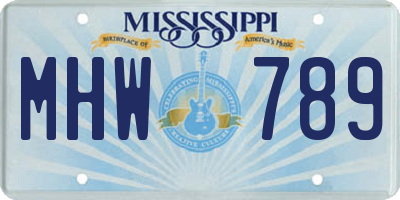 MS license plate MHW789