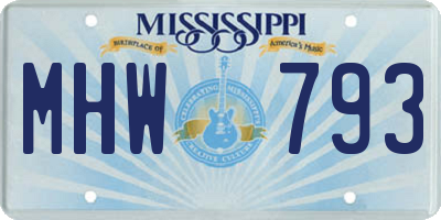 MS license plate MHW793