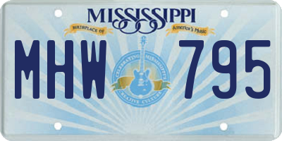 MS license plate MHW795