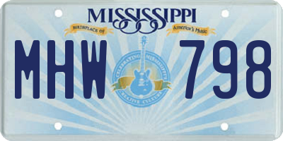 MS license plate MHW798