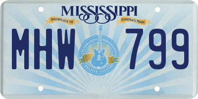 MS license plate MHW799