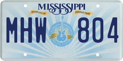 MS license plate MHW804