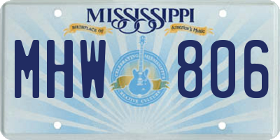 MS license plate MHW806