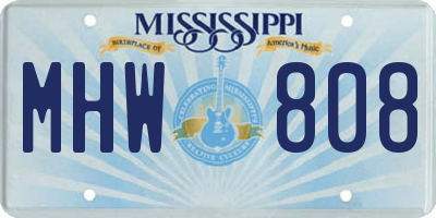 MS license plate MHW808