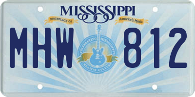 MS license plate MHW812