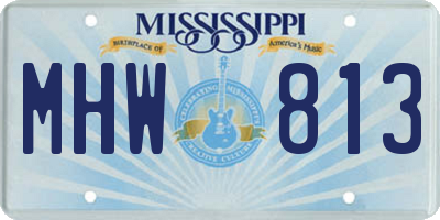 MS license plate MHW813