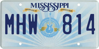 MS license plate MHW814